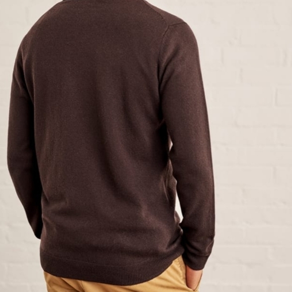 GAP Brown V-neck Merino Wool Long Sleeve Pullover Sweater Size Large - Picture 6 of 11